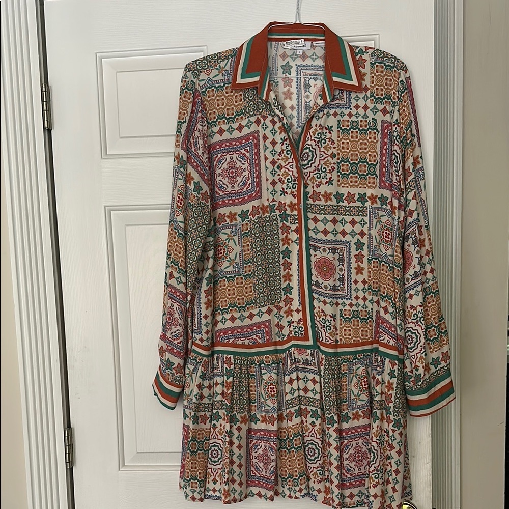 Tolani Multicolor Geometric Print Dress